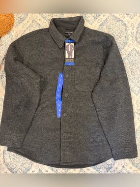 Banana Republic Men’s Dark Charcoal Herringbone Shirt Jacket